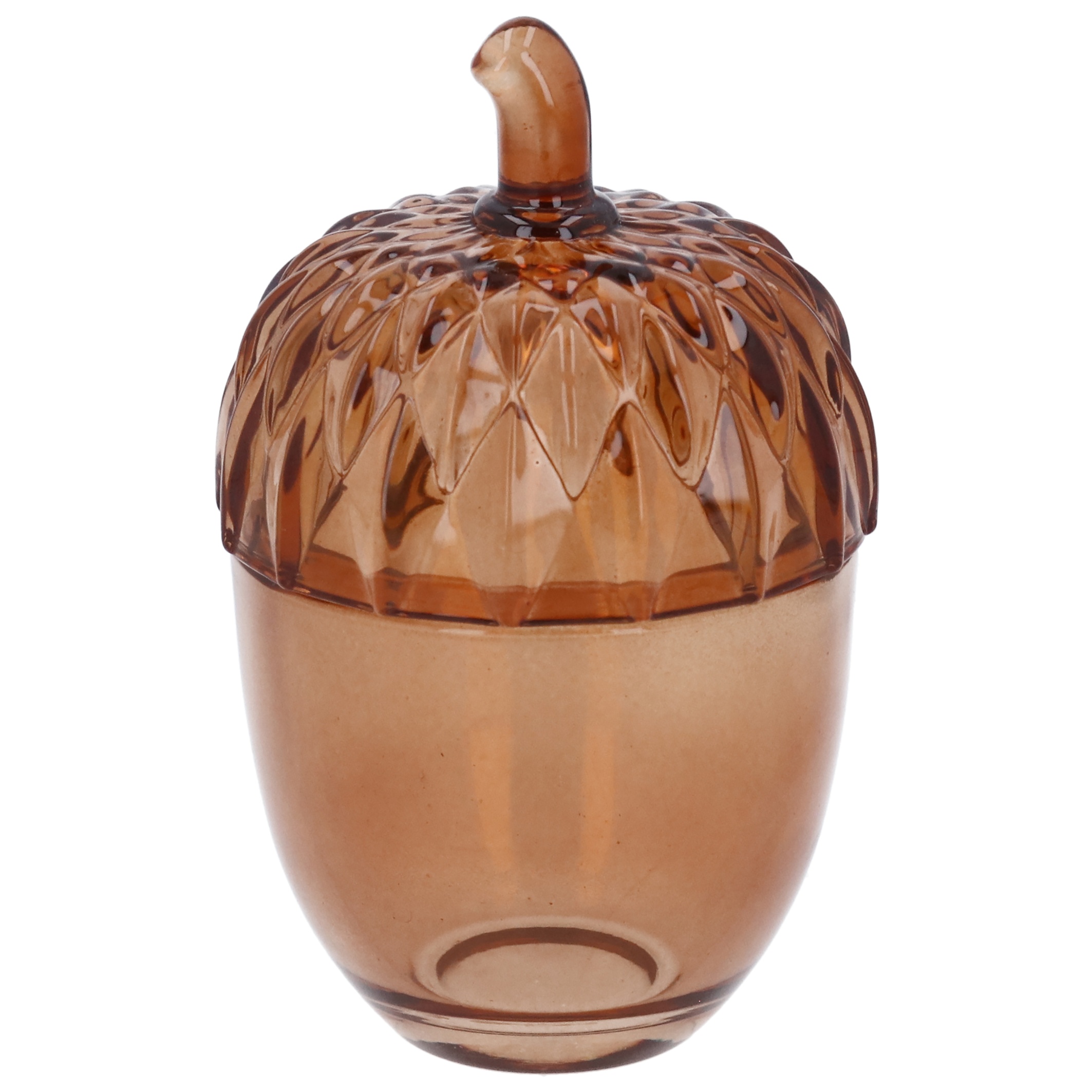 Dark Amber Glass Acorn Trinket Pot, £4.99