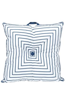 Indoor Outdoor Square Stripe Floor Cushion - Blue