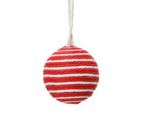 Four Candy Striped Cord Baubles