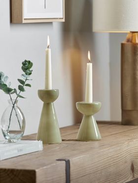 COX&COX Sage Glass Candleholder