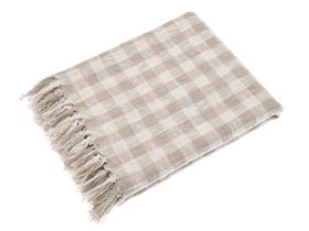 COX&COX Natural Gingham Throw