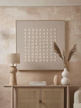 COX&COX Textured Squares Framed Linen Wall Art 1145719