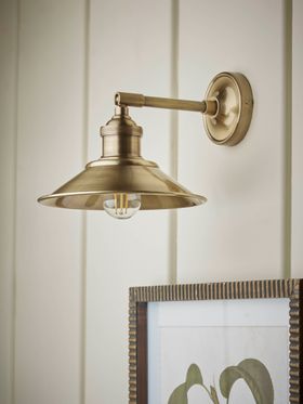 COX&COX Antique Brass Wall Light 1342635