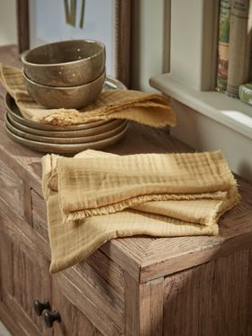 COX&COX Four Waffle Napkins - Ochre 1145947