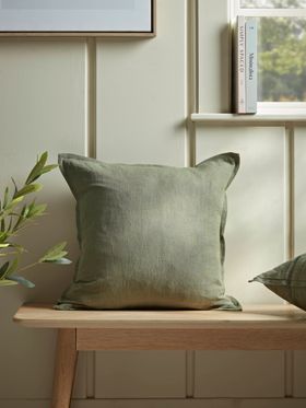 COX&COX Cotton Linen Square Cushion - Fern Green 1850786