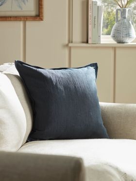 COX&COX Cotton Linen Square Cushion - Steel Blue 1850785