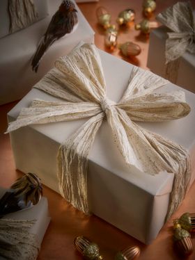 COX&COX Wide Natural Silk Paper Ribbon