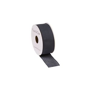 COX&COX Voile Wired Ribbon - Charcoal