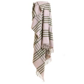 COX&COX Soft Wool Large Throw - Olive Checked