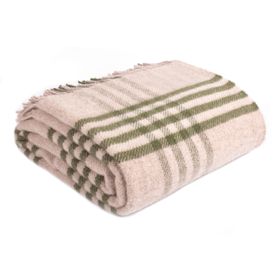 COX&COX Soft Wool Large Throw - Olive Checked