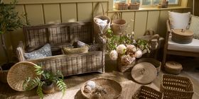 COX&COX Round Rattan Storage Bench - Large 1221343