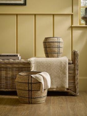 COX&COX Two Monochrome Seagrass Baskets 1751992