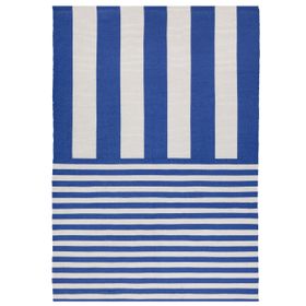 COX&COX Retro Stripe Indoor Outdoor Rug - Blue 1552243