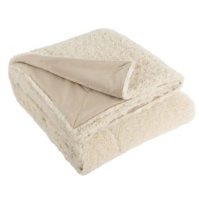 COX&COX Cosy Luxe Faux Shearling Throw - Natural 1851672