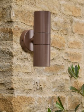 COX&COX Haugen Ribbed Rust Double Wall Light 1352179