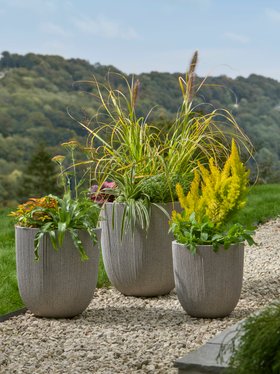 COX&COX Three Ribbed Planters - Flecked Slate 1552086