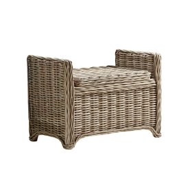 1228985 Round Rattan Storage Bench- Small