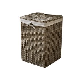 1745803  Lined Rattan Laundry Basket - Square