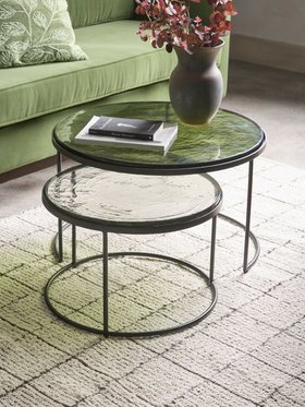 COX&COX Two Cast Glass Nesting Coffee Tables 1251916