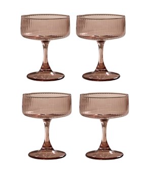 COX&COX Four Fluted Champagne Coupes - Pecan 1151780