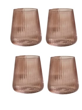 COX&COX Four Fluted Tumblers - Pecan 1151781