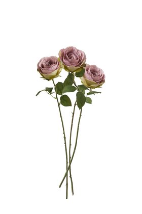 COX&COX Three Faux Rose Stems - Mauve 1151204