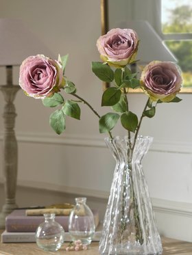 COX&COX Three Faux Rose Stems - Mauve 1151204