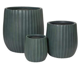COX&COX Three Fluted Planters - Dark Verdigris 1552079