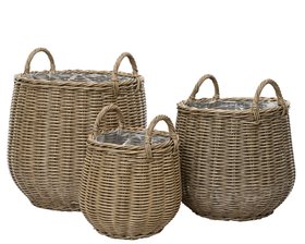 COX&COX Three Faux Rattan Planters - Large 1552116