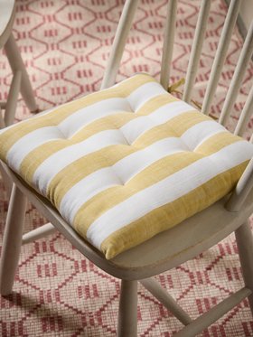 COX&COX Cotton Seat Pad - Ochre Stripe  1852815