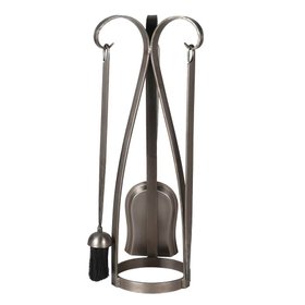 COX&COX Pewter Three Piece Fireside Set 1152601