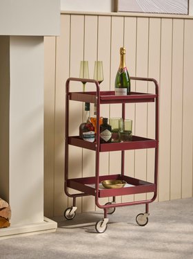 COX&COX Metal Drink Trolley - Deep Cherry 1252459