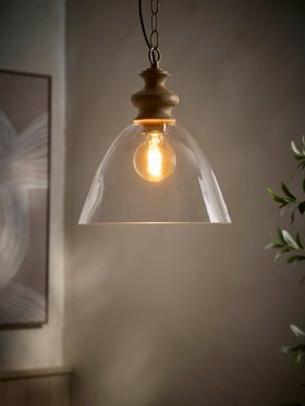 COX&COX Natural Ash & Glass Pendant 1352880