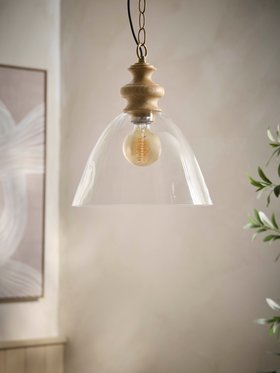COX&COX Natural Ash & Glass Pendant 1352880