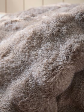 COX&COX Bobble Faux Fur Throw - Slate Grey 1852798