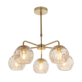 COX&COX Dimpled Glass Five Arm Chandelier 1352881