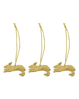 COX&COX Three Hanging Metal Rabbits 1152895