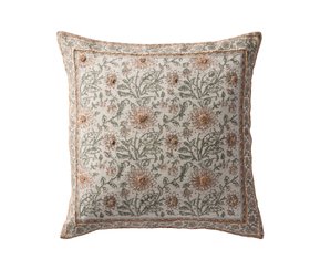 COX&COX Embroidered Hand Block Printed Cushion Cover - Large 1852782