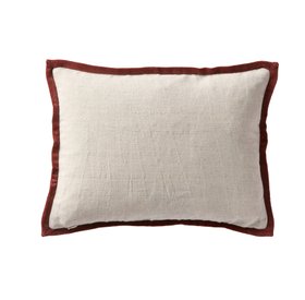 COX&COX Velvet & Cotton Linen Rectangular Cushion Cover - Deep Red 1852788