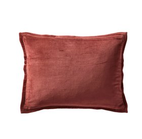 COX&COX Velvet & Cotton Linen Rectangular Cushion Cover - Deep Red 1852788