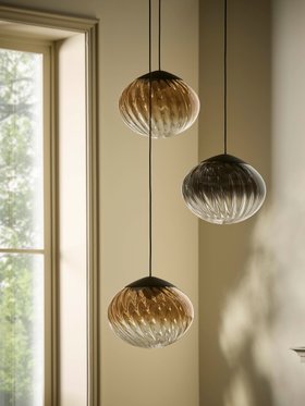 COX&COX Amber Spiral Glass Chandelier 1352372