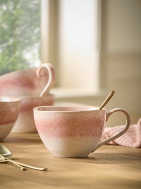 COX&COX Four Reactive Glaze Mugs- Rose Pink 1152544
