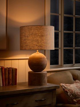 COX&COX Round Wooden Table Lamp 1351724