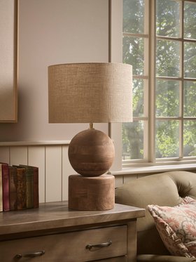 COX&COX Round Wooden Table Lamp 1351724