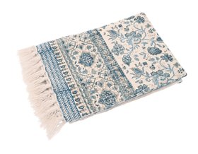 COX&COX Kaia Blue Block Printed Throw 1852810
