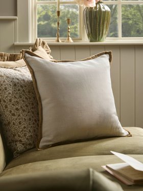 COX&COX Velvet & Cotton Linen Square Cushion Cover - Nutmeg 1852735