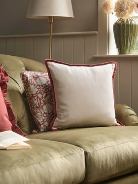 COX&COX Velvet & Cotton Linen Square Cushion Cover - Deep Red 1852738