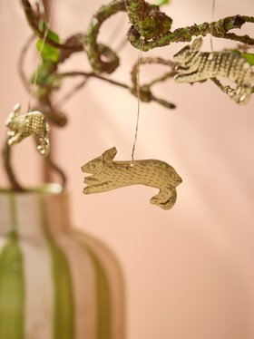 COX&COX Three Hanging Metal Rabbits 1152895