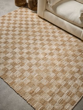 COX&COX Chequered Jute Rug - Natural 1653189