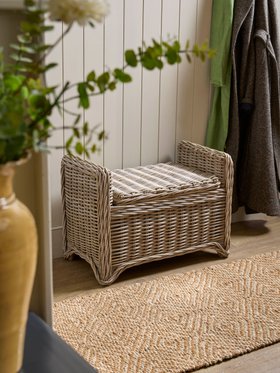 COX&COX Round Rattan Storage Bench - Small 1252286